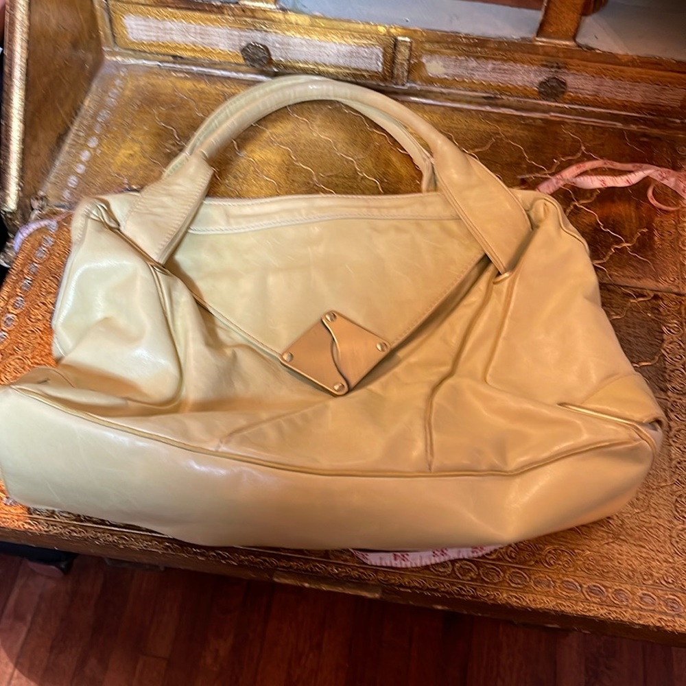 Kooba n Apple leather yellow statement shoulder bag